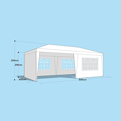 Qisan Carport Canopy tent 10 X 20-feet Domain Carport with sidewalls, white for Party/Commercial Activity(calm environment only)