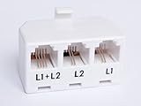 2-Line Telephone Separator Splitter Adaptor 1 Male to 3 Female RJ-11 White. The Separator2. Use with Any Standard RJ-11 Phone Cord.