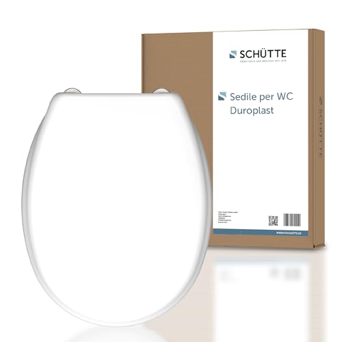 SCHUETTE Toilet Seat Without Soft-Close Mechanism, Toilet Lid with Metal Hinges, Scratch-Resistant Duroplastic, Toilet Lid and Seat Maximum Load 150 kg, Universal Size, White