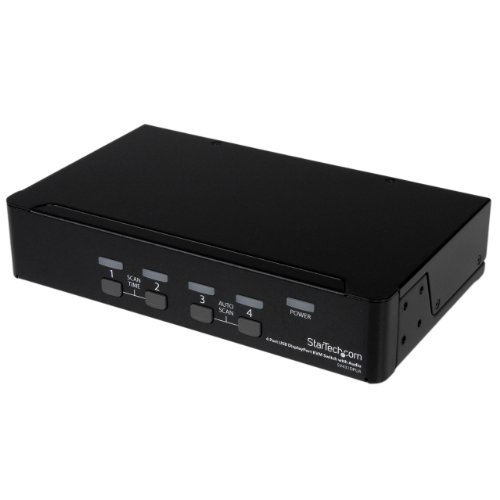 StarTech SV431DPUA 4 Port USB Display KVM Switch (4 x KVM Ports, PS/2 Interface, Input Voltage 110 ~ 240 AC, VGA PC Video Type)