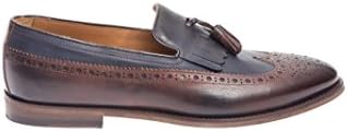 Doucal's Men's 1057Bf7e Blue Leather Loafers