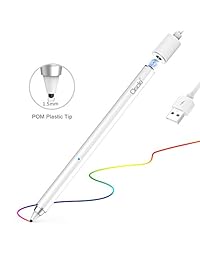 Lápiz capacitivo compatible con Apple, CISCLE recargable de 0.063 in punta fina Smart Digital Pen Active Stylus Work para iPad, iPhone, Android Tablet y otros dispositivos de pantalla táctil, bueno para dibujo y escritura