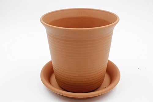 Clay Color Premium Textured Plastic Planter with Saucer/Succulent Plant Pot/Cactus Plant Pot/Flower Pot/Container/ …