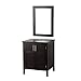 AECOJOY 24 Inches Bathroom Cabinet with Mirror, Espresso Wood Vanity Units, Morden Sink Stand Pedestal