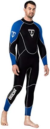 Anchora Wetsuit Men’s Flexible Premium CR Neopren 3mm, Scuba Diving Full Wetsuit Men (Black) Long-Sleeve Body Protection | Water Sports Snorkeling Swimming | YKK Zippers | Glow-in-The-Dark Logos