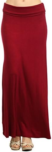 MOA COLLECTION Women's Basic Long Maxi Skirt L BRICK