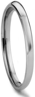 Tungsten Metal 2MM Plain Dome Wedding Band Ring Sz 8.5