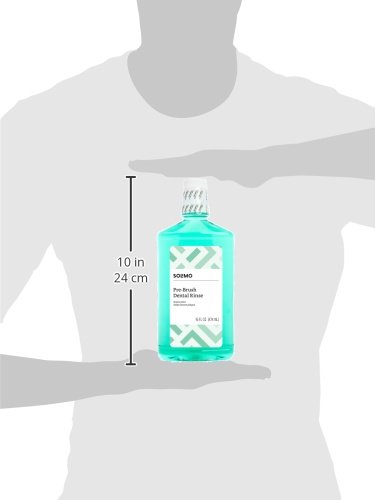 Amazon Brand - Solimo Pre-Brush Dental Rinse, Green Mint, 16 Fluid Ounce