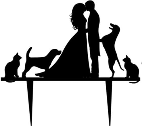 Amazon Com Bride Groom Family Pets Animals Dog Cat Wedding Cake