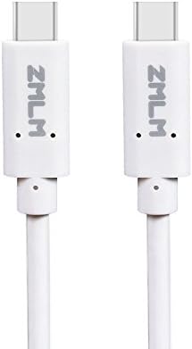 USB Type C to Type C Cable,ZMLM 6ft USB 3.0 charging cable for Google Pixel/Pixel XL, New Macbook,Nexus 5x/6p,Lumia 950/950xl,ChromeBook Pixel and More(White)