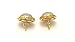 Mens 18mm Dome Iced Out Hip Hop 18k Yellow Gold Finish Lab Diamond Screw Back Stud Earrings