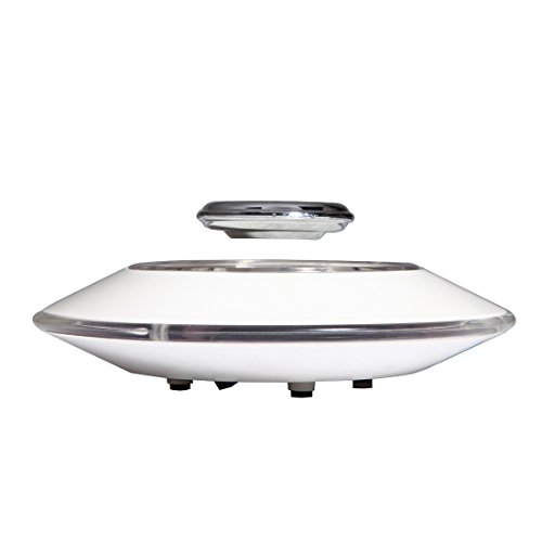 woodlev LED Magnetic Maglev Levitation Levitron Floating Rotating Holder Stand Acrylic UFO Style Platform Showcase Home Decor Display up to 350g Bulit-in Anion Generator (White)