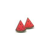 Watermelon Earrings, Hypoallergenic Plastic Post Studs for Metal Sensitive Ears