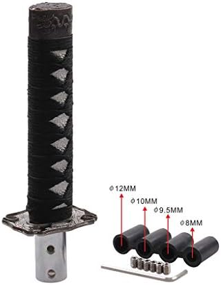 HoHome Gear Stick Shift Knob,Universal Samurai Sword Shift Knob Katana Metal Weighted Sport Shifter 4 Adapter -Black with White
