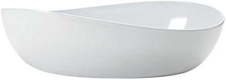G.E.T. Osslo Collection 6 qt Oval White Melamine Bowl - 16 3/4"L x 10"W x 3 1/2"D