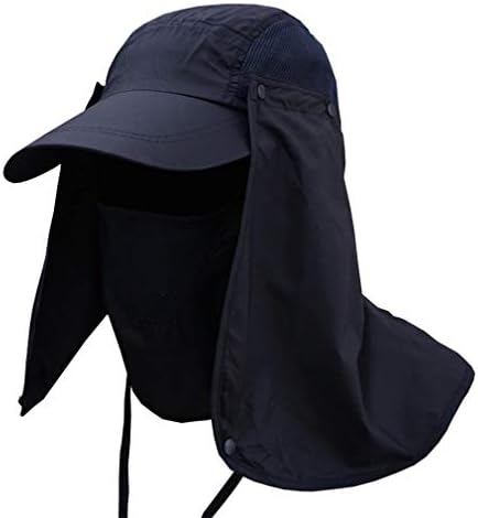chenqi Sun Cap UV Protection Fishing Hat Removable Neck & Face Flap Cover UPF 50+ Men Women For Outdoor Gardening Camping