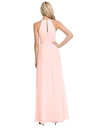 Vestidos de dama de honor maxi Alicepub Vestidos de fiesta con cuello joya Vestido de noche sin espalda