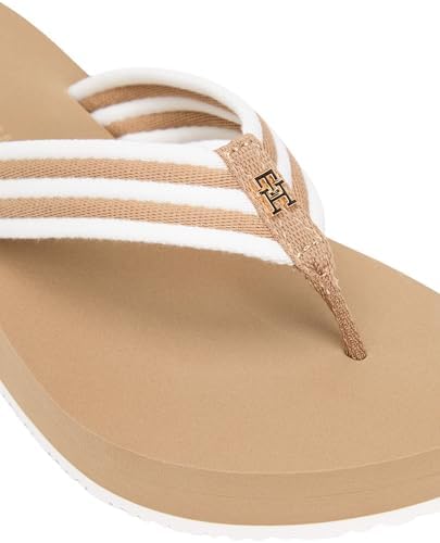 Sandálias de verão às riscas de Th FW0FW09196 femininas, KHAKI (Safari Canvas), 4