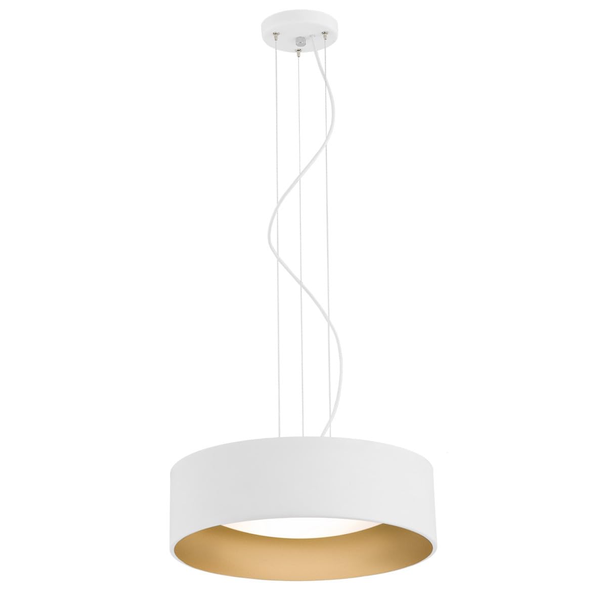 Argon Modern 3-Bulb Pendant Lamp Varnished Steel White Gold
