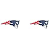 Aminco NFL New England Patriots Logo Post Earrings, Silver, Size 2.5