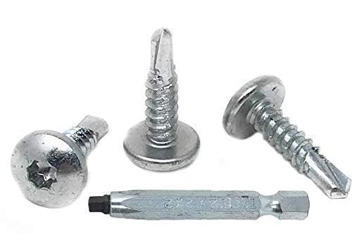 Photo 1 of #10 x 3/4 Inch Self Tapping Sheet Metal Screws, DBL SQ #2 Head Bit Included, Cargo Trailer Self Tapping Screws, Exterior RV Skin Fasteners, Enclosed Trailer Repair Screws, 250 Pack by LandCamp (Metal)