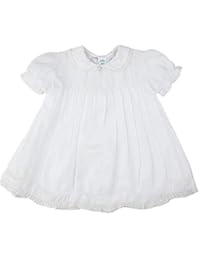 Feltman Brothers Baby Girls White Collared Lace Embroidered Slip Dress 6M