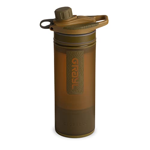 GRAYL GeoPress 710ml Outdoor Wasserfilter Trinkwasser I Eliminiert 99,99% aller Bakterien und Viren I Perfekt für Camping, Survival und Reisen (Coyote