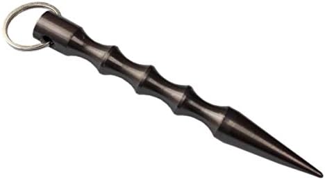 Metal Self Defense Security Aluminium Kubotan Kubaton Keychain Pointed End US (Gray)