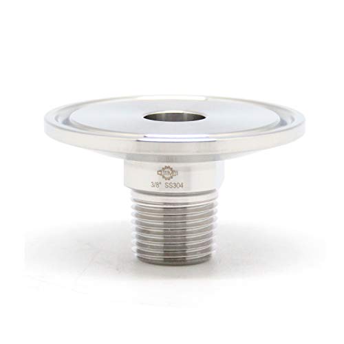 QiiMii 1.5" Tri Clamp Tri Clover Fittings to NPT 3/8" Male Thread