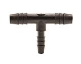 Hydro Flow Barbed Reducer Tee Fitting, 3/8 Inch to 1/4 Inch, Bag of 10