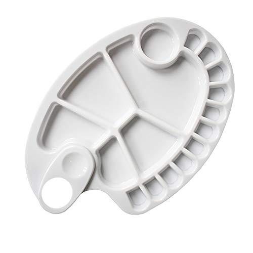 Non-Stick Paint Palette 2 PCS Artist Paint Mixing Tray Palette Oval Shaped Easy Clean Art