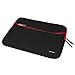 Evecase 11.6-Inch Neoprene Padded Slim Sleeve Case with Exterior Accessory Zipper Pocket for Laptop Notebook Chromebook Computer - Black with Red Trim