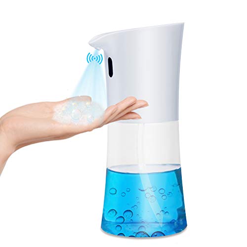 FamBrow Automatic Soap Dispenser, 500ml Touchless Alcohol Sprayer Dispenser, Automatic Hand Sanitizer Dispenser with Infrared Motion Sensor Suitable for Home Hospital School Office Hotel (White)