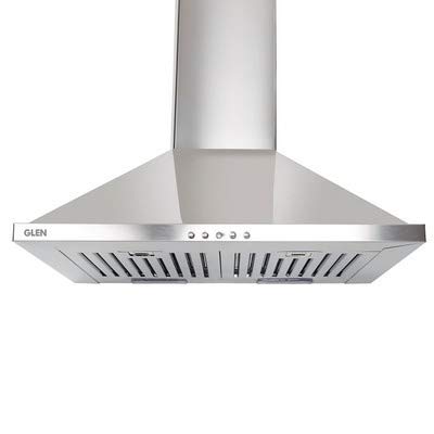 Glen 60 cm 750 m3/hr Chimney (6075 60cm, 2 Baffle Filters, Stainless Steel)