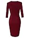 HiQueen Stylish Women Casual Short Sleeve High Waist Bodycon Party Dress (Burgundy M)