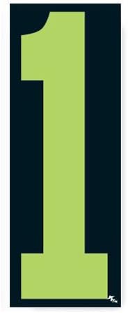 Vinyl Numbers Digits Window Stickers (9-1/2" Green and Black) (12 per pack) (1)