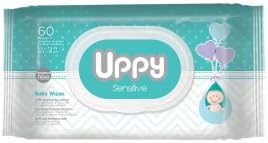 UPPY Sensitive Baby Wipes – Ideal for Diaper Bag and Traveling. Made With Purified Water. Pleasant Shea Butter Scent. Soft Cloth. Hypoallergenic. Fresh and Clean. Disp Pk 72 ct.