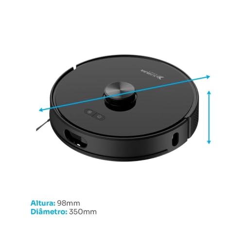 Robô Aspirador de Pó e Passa Pano KABUM! smart K1000 - Mapeia a Laser, 2 MOPs, até 7000Pa, Alexa/Google, BT, Bivolt, Preto - KSAR1000PT