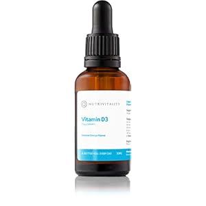 Nutrivitality Liquid Vitamin D3 (Dropper Bottle) – Highest Absorption, 3000IU, 30ml, 100 doses Calcium Uptake and…