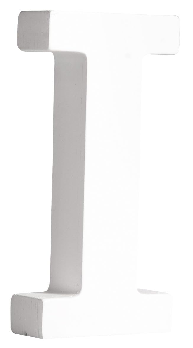 Rayher MDF Letter I for DIY Crafts, White Wood Letter for Wedding and Home Decorations, 3D Capital Letter, Upper-Case Letter, white, 5.4x2x11cm, 64548102