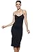 KHAYA Full Slip for Women Lingerie Under Dress Basic Spaghetti Strap Slips Undergarment Nightwear Camisole Sexy Chemise Black
