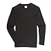 MERIWOOL Mens Base Layer - 100% Merino Wool Midweight Long Sleeve Thermal Shirt Black