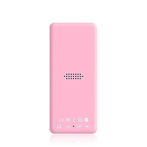 8GB 70 Hours 3.5mm Audio Jack Playback Fast-Charge MP3 MP4 Lossless Sound Music Player FM Recorder TF Card (ONE, Pink) - Thumbnail 3