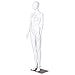 Giantex Female Mannequin Stand Dress Form Egghead Plastic Full Body Display with Base, 6 Ft (White, Casual Two Hands Mannequin)