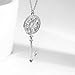 Chaomingzhen Silver-tone Crystal Flower Key Pendant Long Necklace for Women Fashion Jewelry