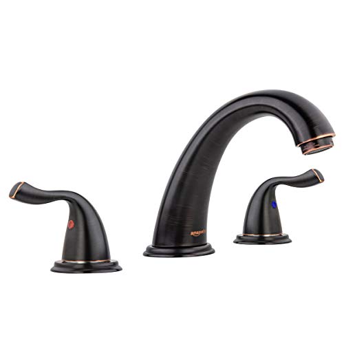 AmazonBasics Traditional 3-Piece Bathroom Faucet, Oil-Rubbed Bronze - Thumbnail 4
