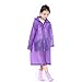 Walsilk 2Pack Emergency Rain Ponchos for Kids,Waterproof Child Raincoats with Hood and Sleeves,Portable & Lightweight (2Purple)