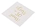 Juvale Cheers to 30 Years Cocktail Napkins - 5 x 5 In 3-Ply White & Gold Foil - 50 Pack for 30th Anniversary Decorations & Happy 30th Birthday Celebrations