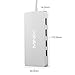 MINIX USB-C Hub Multiport Adapter with Dual HDMI Output, 4K Adapter, 3 USB 3.0 Ports, Gigabit Ethernet Port,USB-C Charging Port, Micro SD/SD Card Readers for Apple MacBook/MacBook Pro. (Silver)