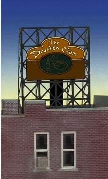 33-8885 N & Z scale Drunken Clam Billboard by Miller Signs by Miller Engineering